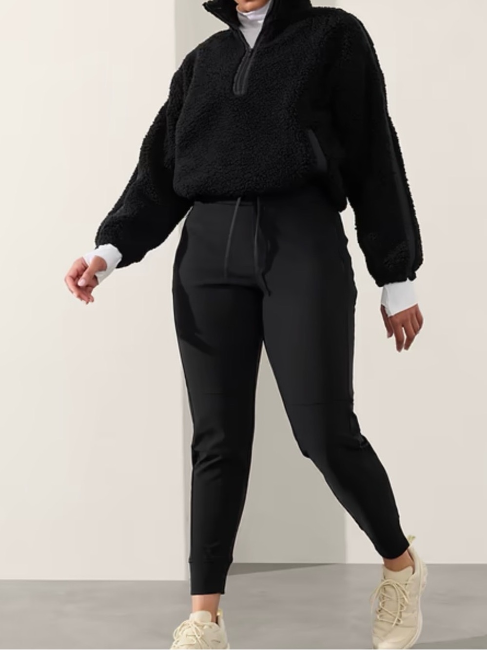 Athleta Black Drawstring Zip Pocket Jogger Pants Size 18
